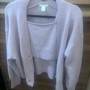 H&M Lilac sweater and crop top set Size Small